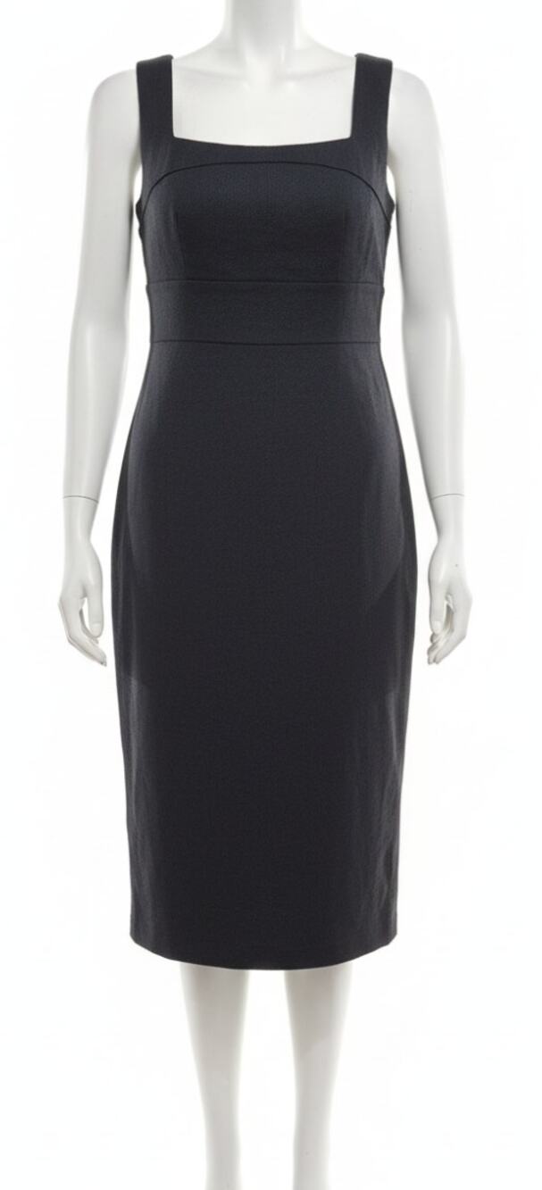 Banana Republic Gray Sleeveless Sheath Dress Womens 12P Petite Cotton Blend